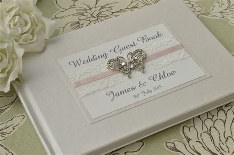 A standard photo book or photo album comes with an average of 20. Personalised Wedding Guest Book - Lace, Ribbon & Luxury Vintage Jewel Embellishment - Creative ...