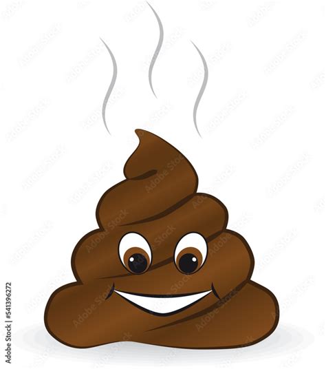 Poo Emoticon Emoji Poop Face Vector Illustration Stock Vector