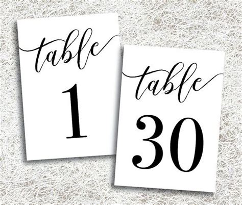 Printable Table Numbers 1 30 Instant Download Printable Etsy