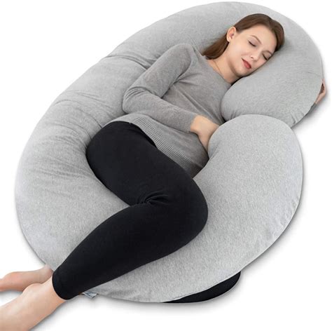 this c shaped pregnancy pillow supports your bump while you sleep