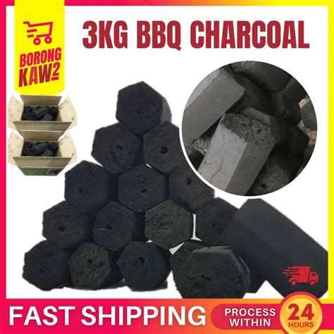 Twinpack 3kg Long Lasting Barbecue Japan Charcoal Arang Bbq Foldable