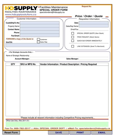 Free 8 Special Order Forms In Pdf