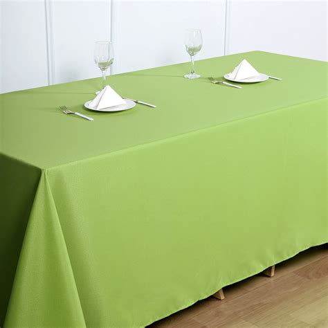 90x132 Apple Green Polyester Rectangular Tablecloth Efavormart