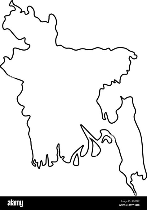 Map Of Bangladesh Outline Silhouette Of Bangladesh Map Vector