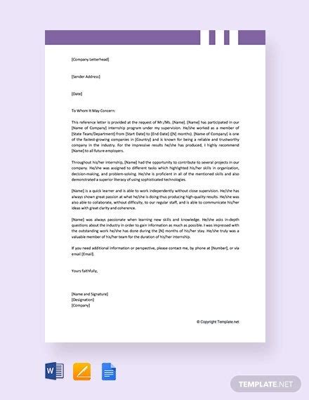 A cover letter for an internship should answer such questions. 11+ Sample Internship Reference Letters - Free Samples ...