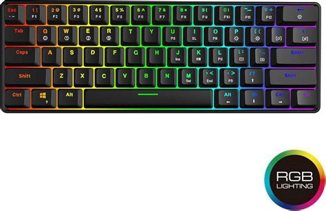 Gk61 Mechanical Gaming Keyboard 61 Keys Multi Color Rgb