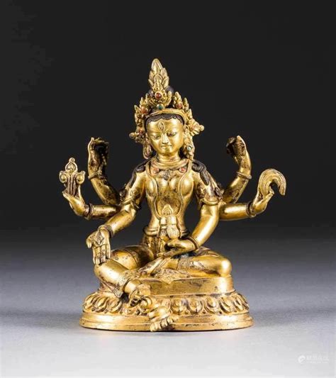 Bidlive Vasudhara Auf Lotus Nepal Jh Bronze Vergoldet