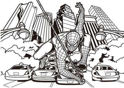 Spiderman Helping Police Fight Crime Coloring Page : Coloring Sun