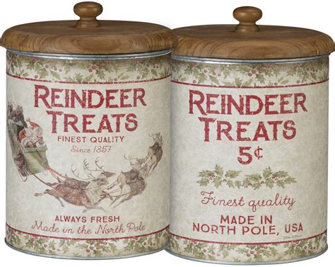 Floral tin can, rose home decor, gifts for her, decoupage tin cans, shabby chic tin, recycled tin can, decorative tins, storage pots uk, tin thepaintedgiraffeuk. Holiday Reindeer Treats Decorative Tin Canister With ...