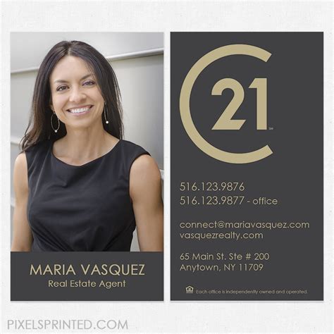 Pick from our free designs. Century 21 business cards | Realtor business cards, Real ...