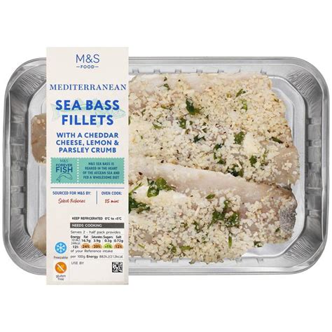 Mands 2 Sea Bass Fillets With A Cheese Lemon And Parsley Crumb Ocado