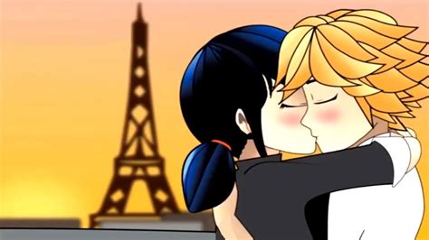 Cute Miraculous Ladybug Marinette And Adrien Kiss Draw Lab