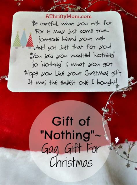 Living long is an accomplishment, and this is a way to celebrate it while also having fun with some of the things that come along with old age. Gift of "Nothing"~ Christmas Gag Gift - A Thrifty Mom ...