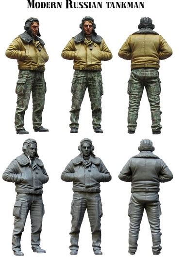 New Unassembled 135 Modern Russian Military Tank Crews Soldier Resin