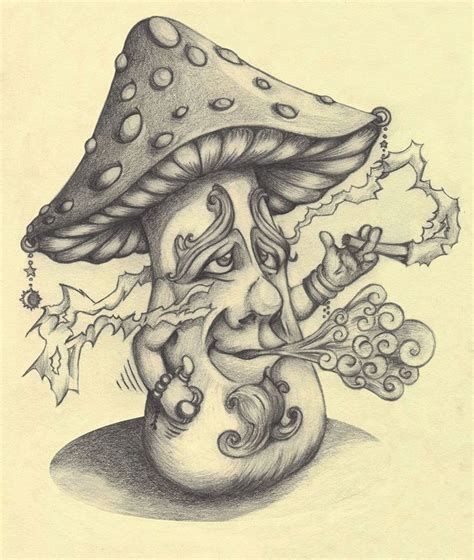 Mushroom Psychedelic Drawings Mushroom Drawing Trippy Drawings