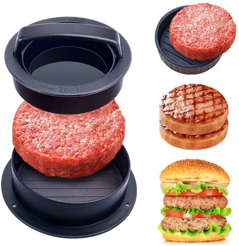 Nonstick Burger Press 3 In1 Different Sizes Hamburger Patty Maker Moldsworks Best For Stuffed