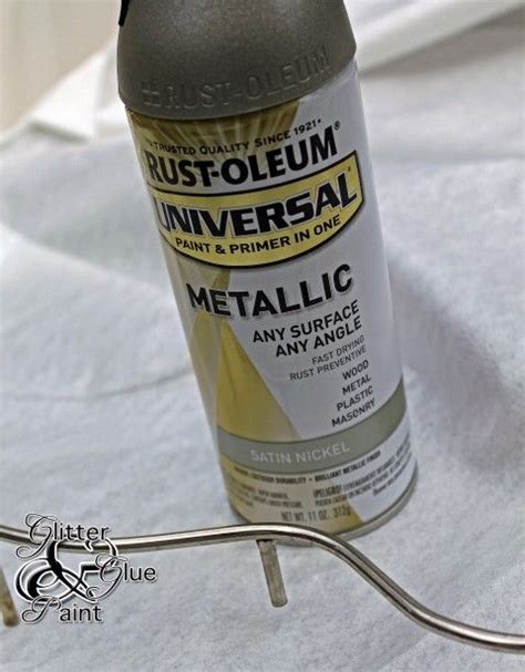 Dries to the touch in 1 hour and covers up to 6 sq ft. Rustoleum Satin Nickel. Looks just like nickel/chrome ...