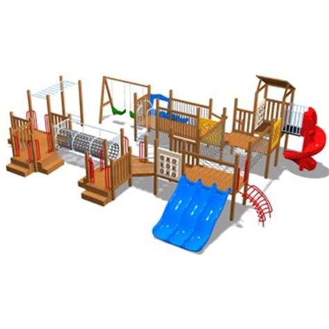Custom Park Children Outdoor Playground Equipment Wooden Slide Set