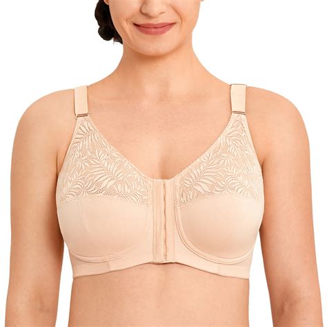 Laudine Womens Front Closure Bra Full Figure Wire Free Back Support Posture Ebay