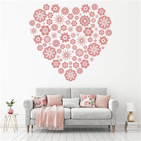 Floral Love Heart Wall Sticker