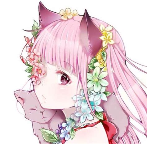 Anime Flower Pink Hire So Cute Kawii Girl Nice Girl