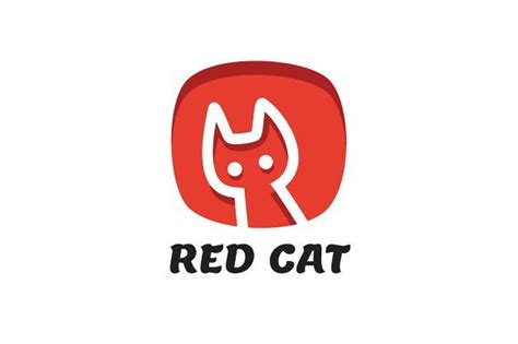 Red Little Cat Logo Template | Cat logo design, Logo templates, Cat logo