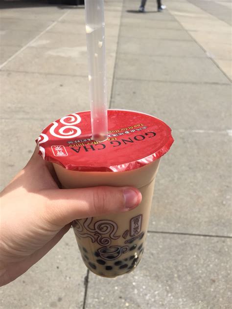 Caramel Milk Tea From The Gong Cha Bubble Tea Shop In Koreatown Nyc
