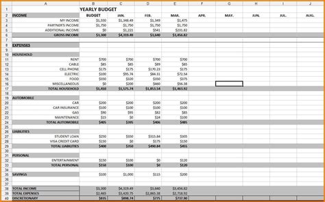 12 Month Budget Template Excel —
