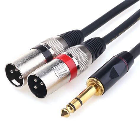 Tisino 14 Trs To Dual Xlr Male Y Splitter Stereo Breakout Cable 14