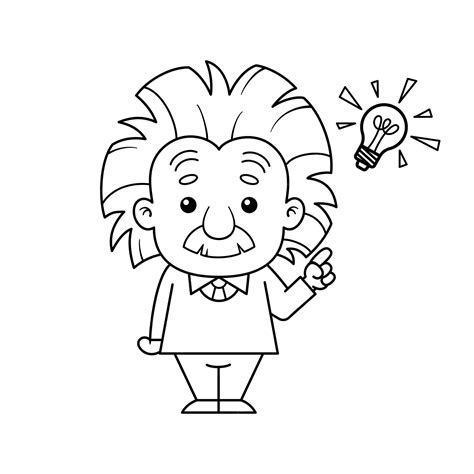 El Personaje De Dibujos Animados De Albert Einstein En Blanco Y Negro