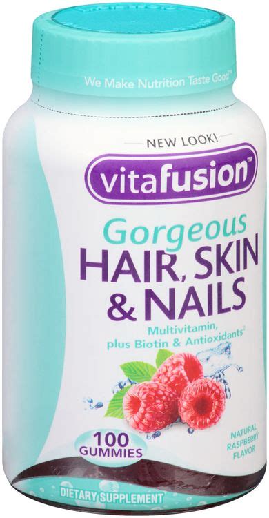 Vitafusion Gorgeous Hair Skin And Nails Multivitamin Raspberry Gummies