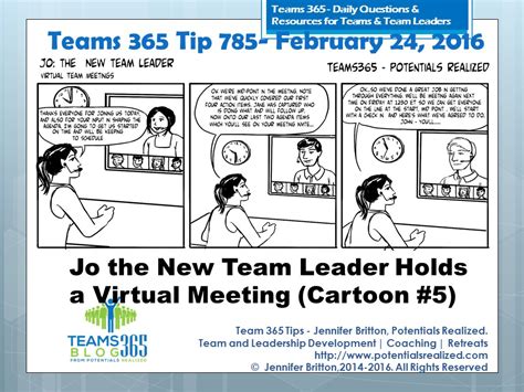 Teams365 785 Virtual Team Leader Cartoon Jo Leads A Meeting With