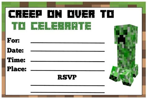 Free Minecraft Party Invitations Minecraft Party Invitations