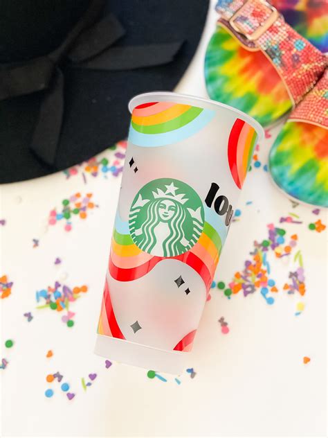 Customized Starbucks Cup Rainbow Cup Pride Cup Cold Up Etsy