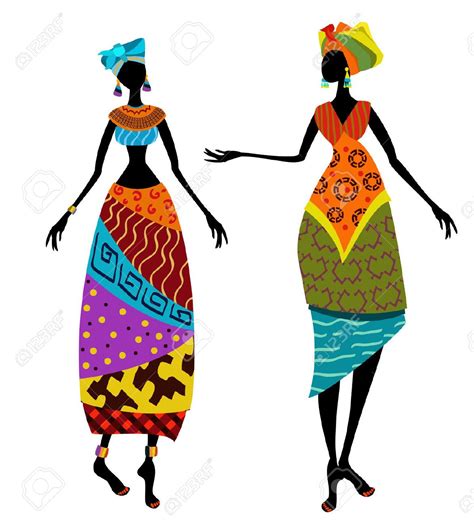 Silhouettes d'hommes et de femmes africaines vêtements intraditional. Épinglé sur Dessins Africains