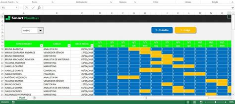 Planilha de Escala de Trabalho Grátis Smart Planilhas