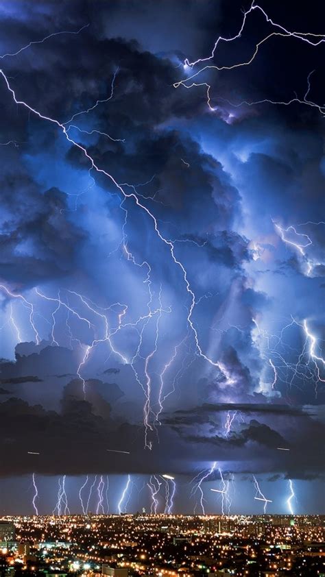 Blue Lightning Clouds Mobile Wallpapers Wallpaper Cave