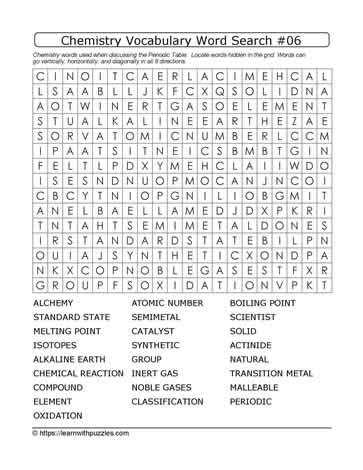 chemistry vocab word search 06 learn with puzzles