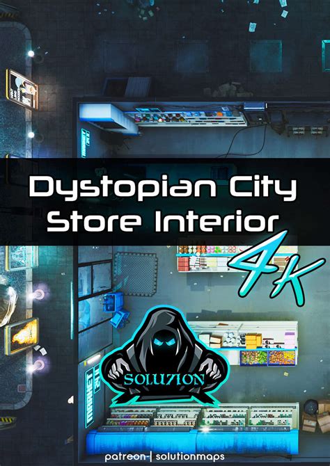 Dystopian City Store Interior 4k Cyberpunk Animated Battle Map
