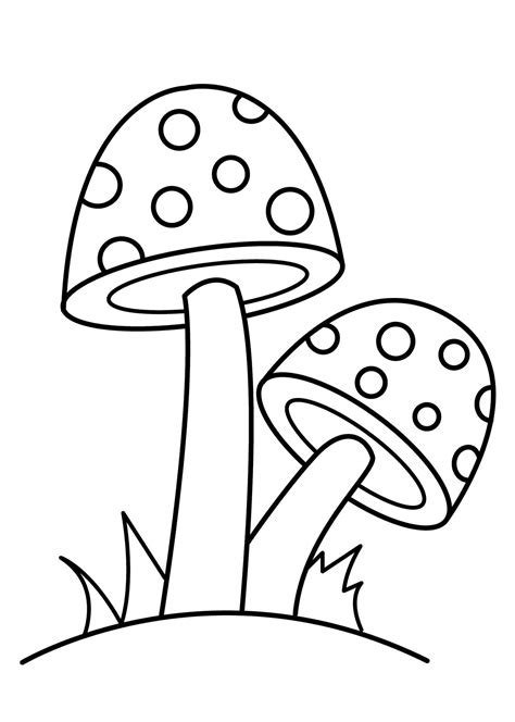 Dos Hongos Para Colorear Imprimir E Dibujar ColoringOnly