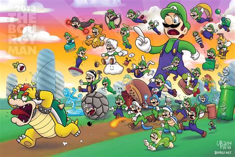 33 Years Of Power Ups Luigi Version By Thebourgyman Super Mario Art Super Mario And Luigi