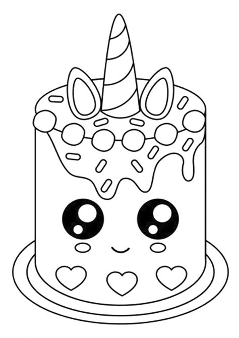 Unicorn cake coloringges movie for kids christmas rainbow printable tea cup. Free & Easy To Print Cake Coloring Pages | Cupcake ...
