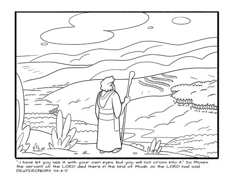 Coloring Book Moses Sees The Promised Land Biblical Toolbelt