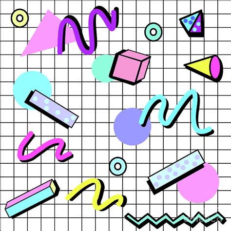 80s Retro Party Grid Digital Art By Melisssne Drawings Pixels