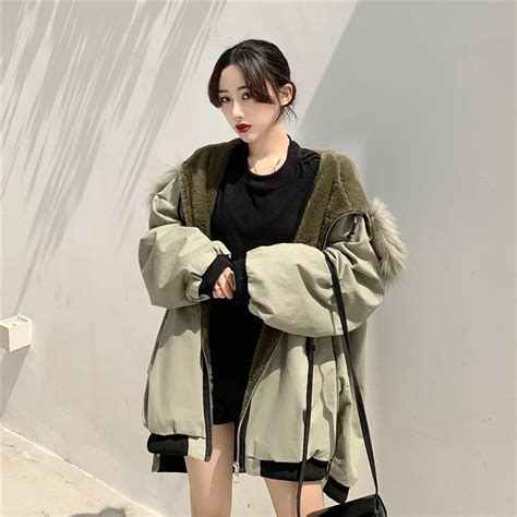 Itgirl Shop Aesthetic Clothing Faux Fur Hood Warm Velvet Oversize