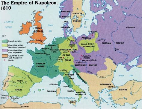 Map Of Napoleons Empire 1810 Napoleon Empire Map