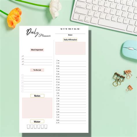 Minimalist Daily Planner Notepad To Do Lists Daily Hourly Schedule Daily Organizing Planner