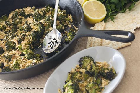 Roasted Broccoli Florets With Lemon Garlic Matzo Crumbs Kicking Off