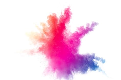 Premium Photo Abstract Multicolored Powder Explosion On White Background