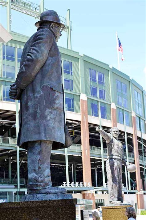 Statue Of Vince Lombardi At The Entrance To Lambeau Field In Green Bay